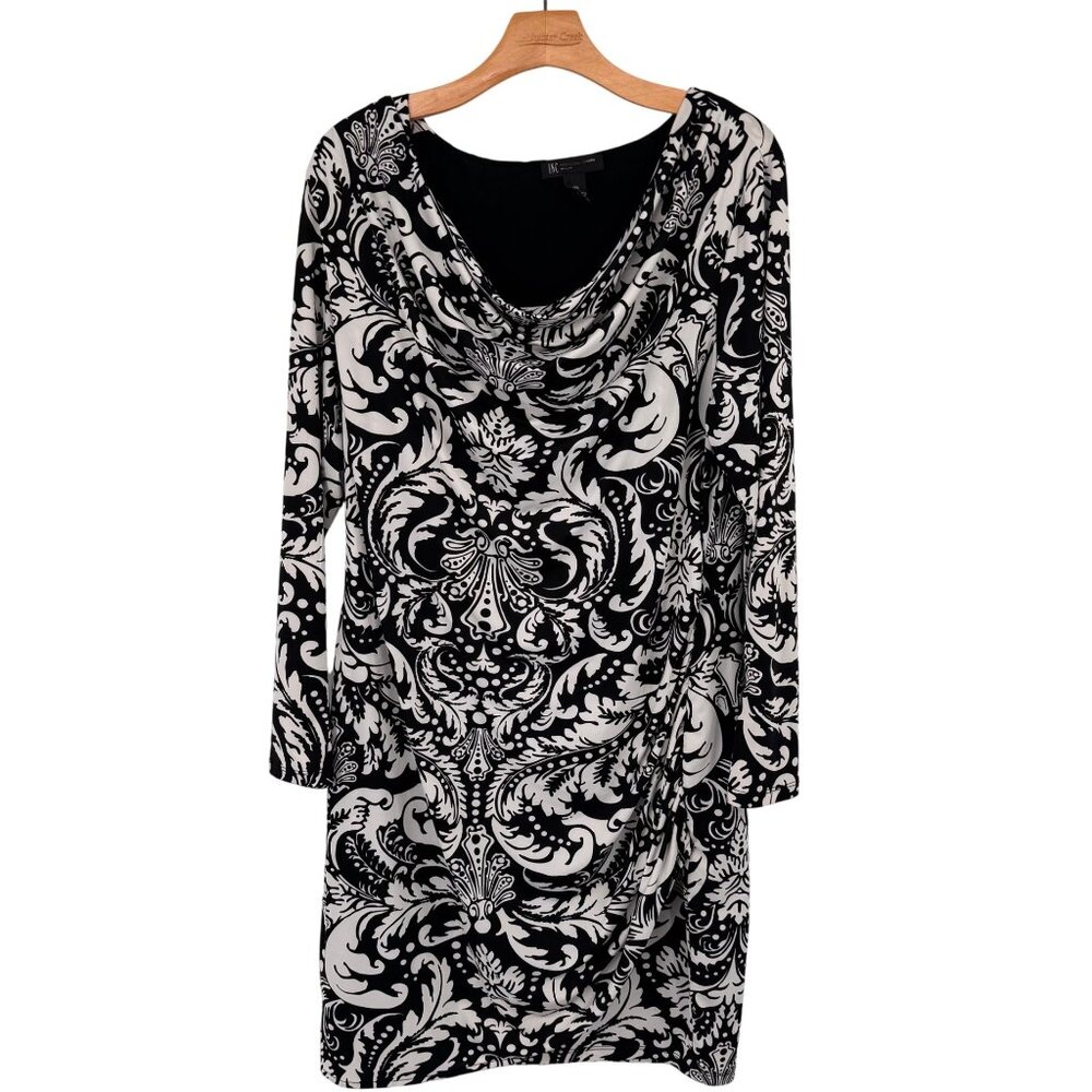 INC International Concepts Womens Black White Paisley Print Dress size 0X plus